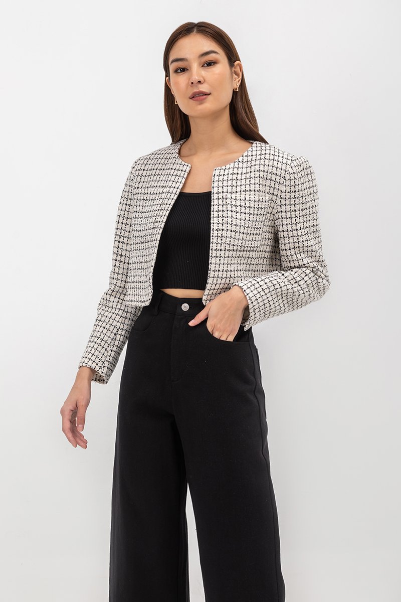 HELEN PATCH POCKET TWEED BLAZER
