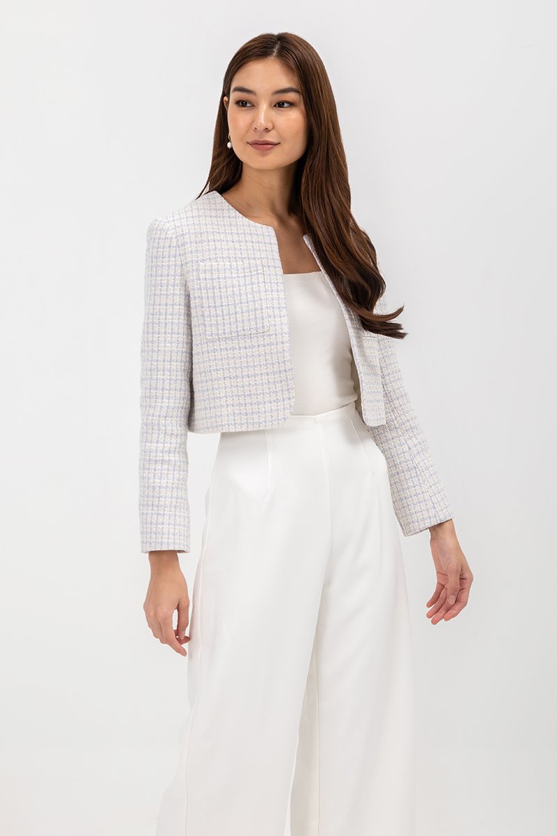 HELEN PATCH POCKET TWEED BLAZER