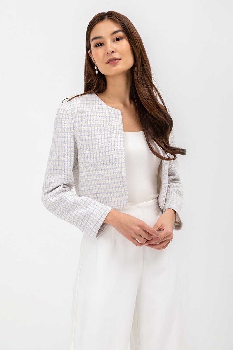 HELEN PATCH POCKET TWEED BLAZER