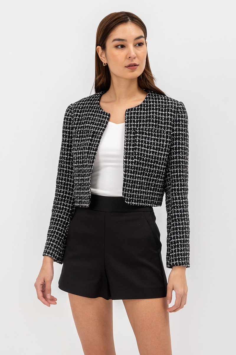 HELEN PATCH POCKET TWEED BLAZER