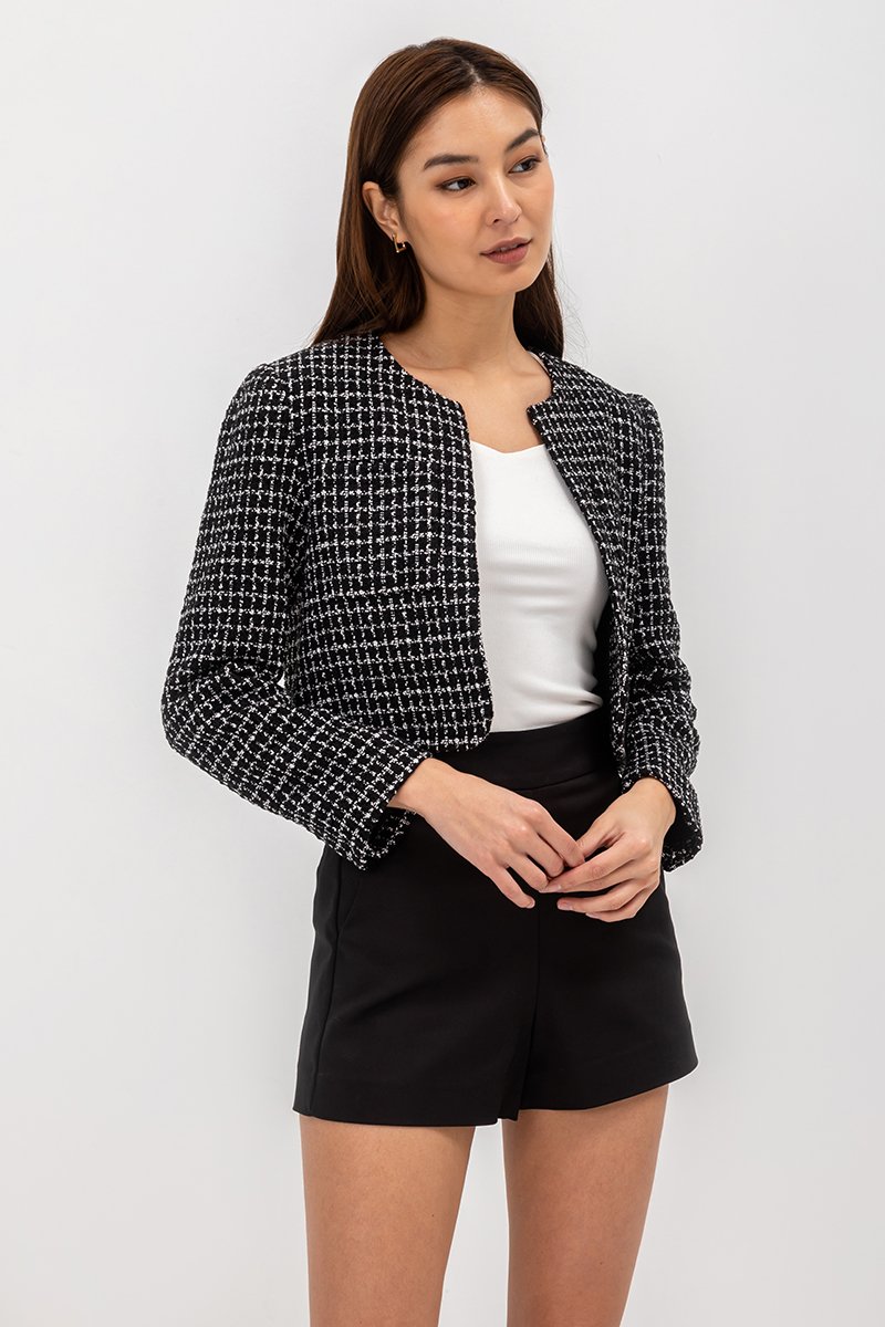 HELEN PATCH POCKET TWEED BLAZER