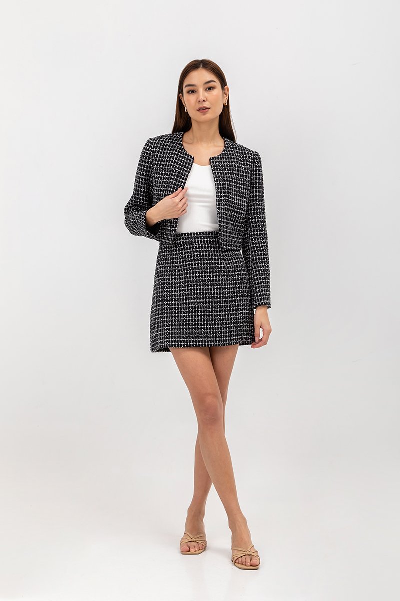 HELEN PATCH POCKET TWEED BLAZER