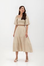 IMANI TIERED MUSLIN MIDI SKIRT