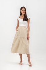 IMANI TIERED MUSLIN MIDI SKIRT
