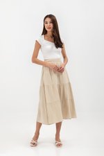 IMANI TIERED MUSLIN MIDI SKIRT