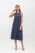 EVE BACK V TENCEL MIDI DRESS