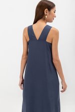 EVE BACK V TENCEL MIDI DRESS