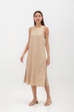 EVE BACK V TENCEL MIDI DRESS