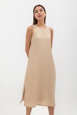 EVE BACK V TENCEL MIDI DRESS