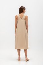EVE BACK V TENCEL MIDI DRESS