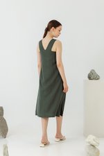 EVE BACK V TENCEL MIDI DRESS
