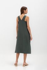 EVE BACK V TENCEL MIDI DRESS