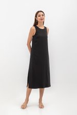 EVE BACK V TENCEL MIDI DRESS