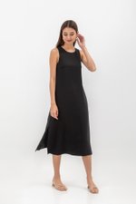 EVE BACK V TENCEL MIDI DRESS