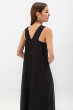 EVE BACK V TENCEL MIDI DRESS