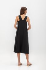 EVE BACK V TENCEL MIDI DRESS