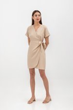 ELAINE BATWING WRAP MINI DRESS