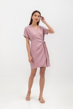 ELAINE BATWING WRAP MINI DRESS