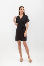 ELAINE BATWING WRAP MINI DRESS