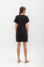 ELAINE BATWING WRAP MINI DRESS
