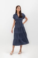 SYLVIA TIERED MAXI SHIRT DRESS