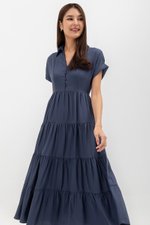 SYLVIA TIERED MAXI SHIRT DRESS