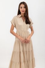 SYLVIA TIERED MAXI SHIRT DRESS