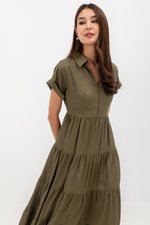 SYLVIA TIERED MAXI SHIRT DRESS