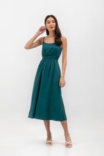 ALISON SMOCKED WAIST CAMISOLE MIDI DRESS