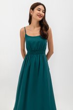 ALISON SMOCKED WAIST CAMISOLE MIDI DRESS