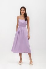 ALISON SMOCKED WAIST CAMISOLE MIDI DRESS