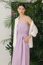 ALISON SMOCKED WAIST CAMISOLE MIDI DRESS