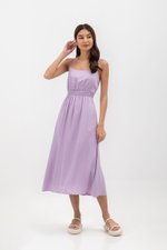 ALISON SMOCKED WAIST CAMISOLE MIDI DRESS