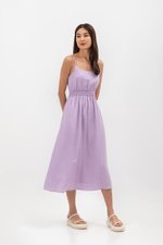 ALISON SMOCKED WAIST CAMISOLE MIDI DRESS