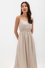 ALISON SMOCKED WAIST CAMISOLE MIDI DRESS