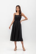 ALISON SMOCKED WAIST CAMISOLE MIDI DRESS