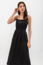 ALISON SMOCKED WAIST CAMISOLE MIDI DRESS