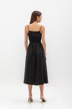 ALISON SMOCKED WAIST CAMISOLE MIDI DRESS
