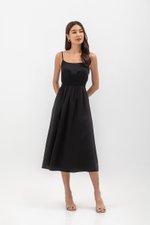 ALISON SMOCKED WAIST CAMISOLE MIDI DRESS