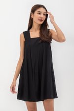 MERINDA PLEATED BACK V MINI DRESS