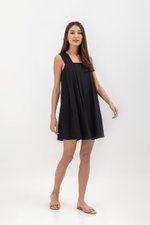 MERINDA PLEATED BACK V MINI DRESS
