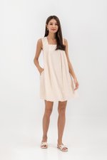 MERINDA PLEATED BACK V MINI DRESS