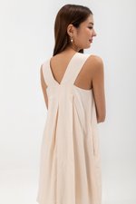 MERINDA PLEATED BACK V MINI DRESS