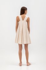 MERINDA PLEATED BACK V MINI DRESS