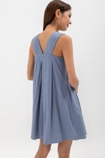 MERINDA PLEATED BACK V MINI DRESS