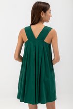 MERINDA PLEATED BACK V MINI DRESS