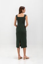 HANA SWEETHEART NECKLINE FITTED MIDI DRESS