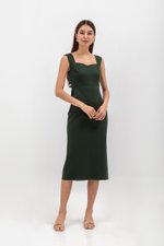 HANA SWEETHEART NECKLINE FITTED MIDI DRESS