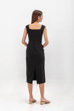 HANA SWEETHEART NECKLINE FITTED MIDI DRESS