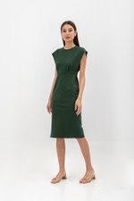 EMILY CAP SLEEVE FITTED MIDI DRESS